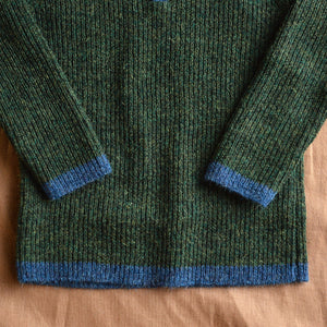 Grandpa Sweater - 100% Baby Alpaca - Moss (18m-8y)
