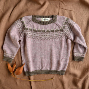 Mountain Sweater - 100% Baby Alpaca - Rose (18m-8y)