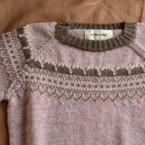 Mountain Sweater - 100% Baby Alpaca - Rose (18m-8y)