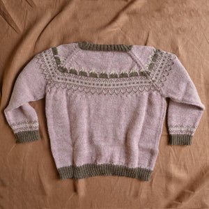 Mountain Sweater - 100% Baby Alpaca - Rose (18m-8y)