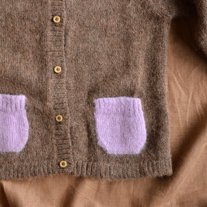 Contrast Pocket Cardigan - Brushed Alpaca - Cinnamon (18m-8y) *Last ones
