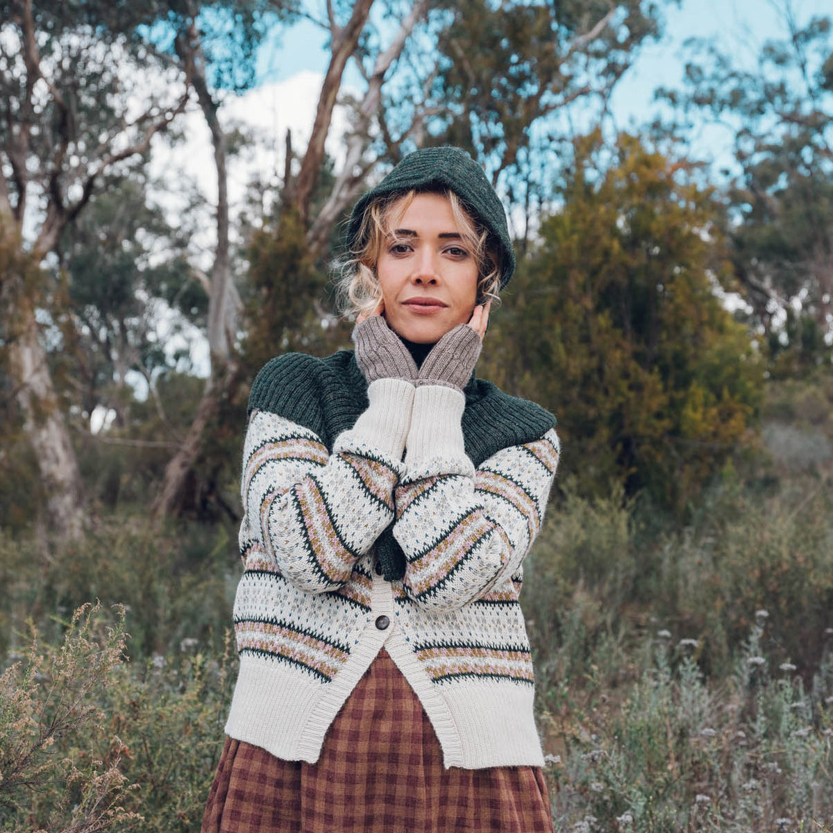 Rib Hood - 100% Alpaca - Dark Forest (Adults) *Last One!