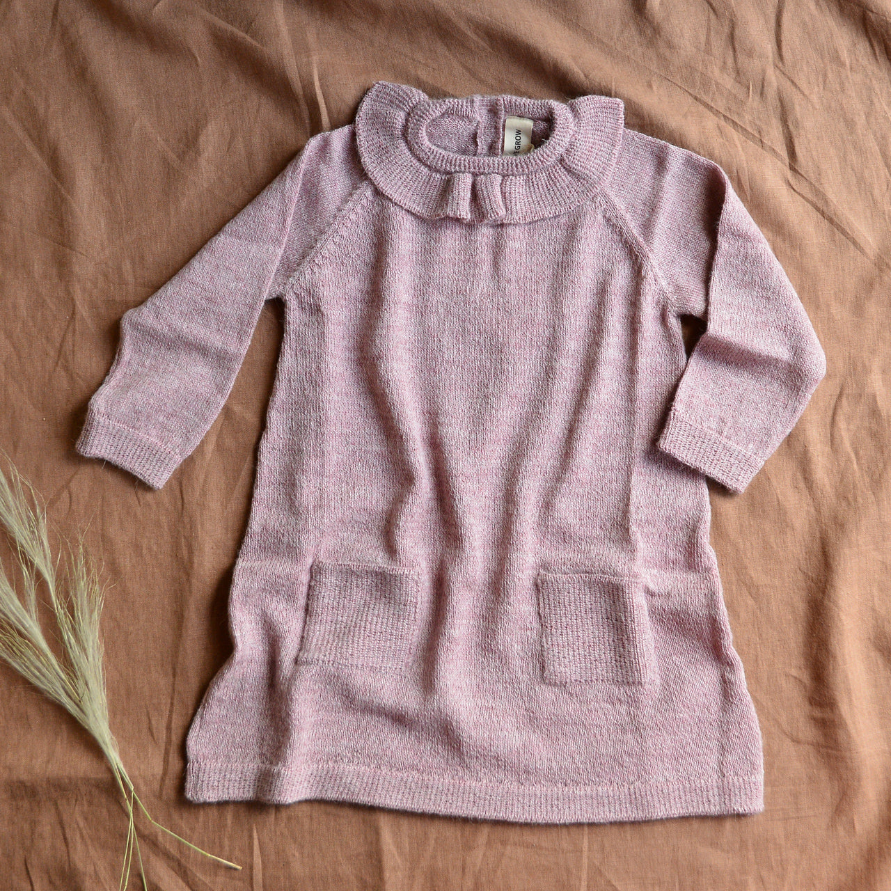 Ruffle Dress - 100% Alpaca - Rose (6-8y only)