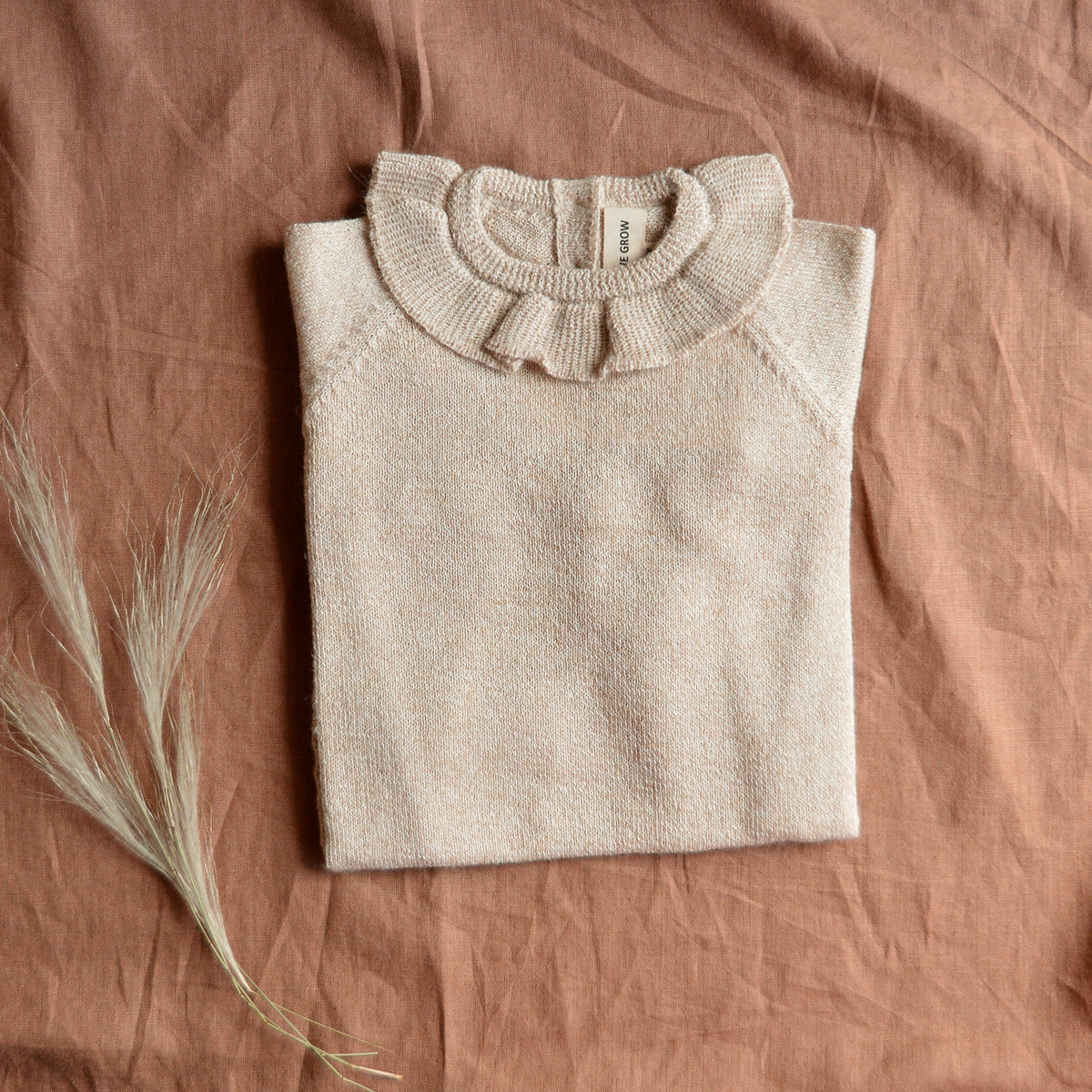 Ruffle Dress - 100% Alpaca - Cream Twist (18m-8y) *Last ones