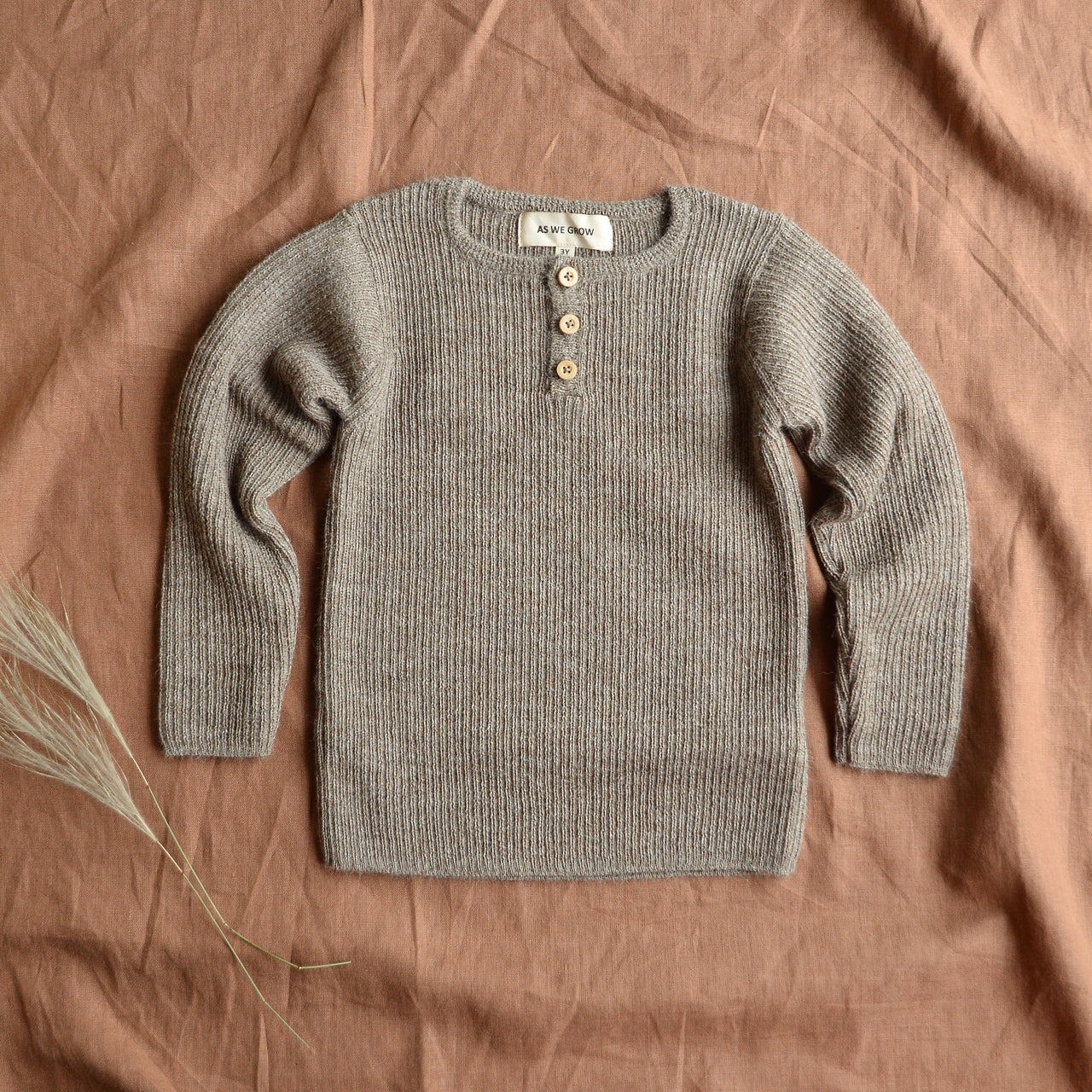 Grandpa Sweater - 100% Baby Alpaca - Sand (3-5y) *Last One!