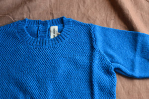 Moss Stitch Jumper - Alpaca/Merino - Cobalt (18m-8y)