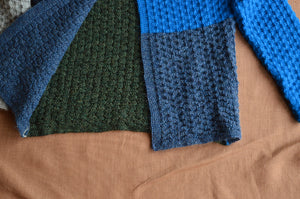 Colourblock Cardigan 100% alpaca - Blue (18m-3y) *Last One!