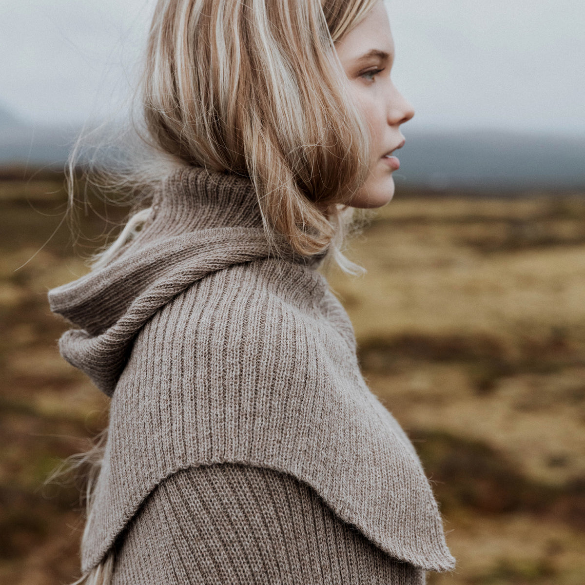 Rib Hood - 100% Alpaca - Dark Forest (Adults) *Last One!