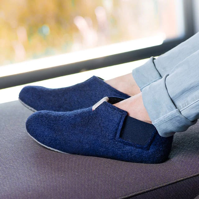 Yves Slipper Boot - Wool Felt - Navy (Adults 36-45)