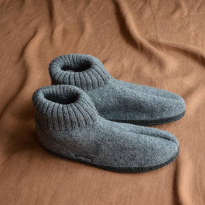 Adults Wool Slipper Boots - Grey (44 & 47 only) *Last ones