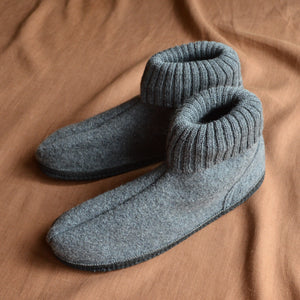 Adults Wool Slipper Boots - Grey (44 only) *Last One!