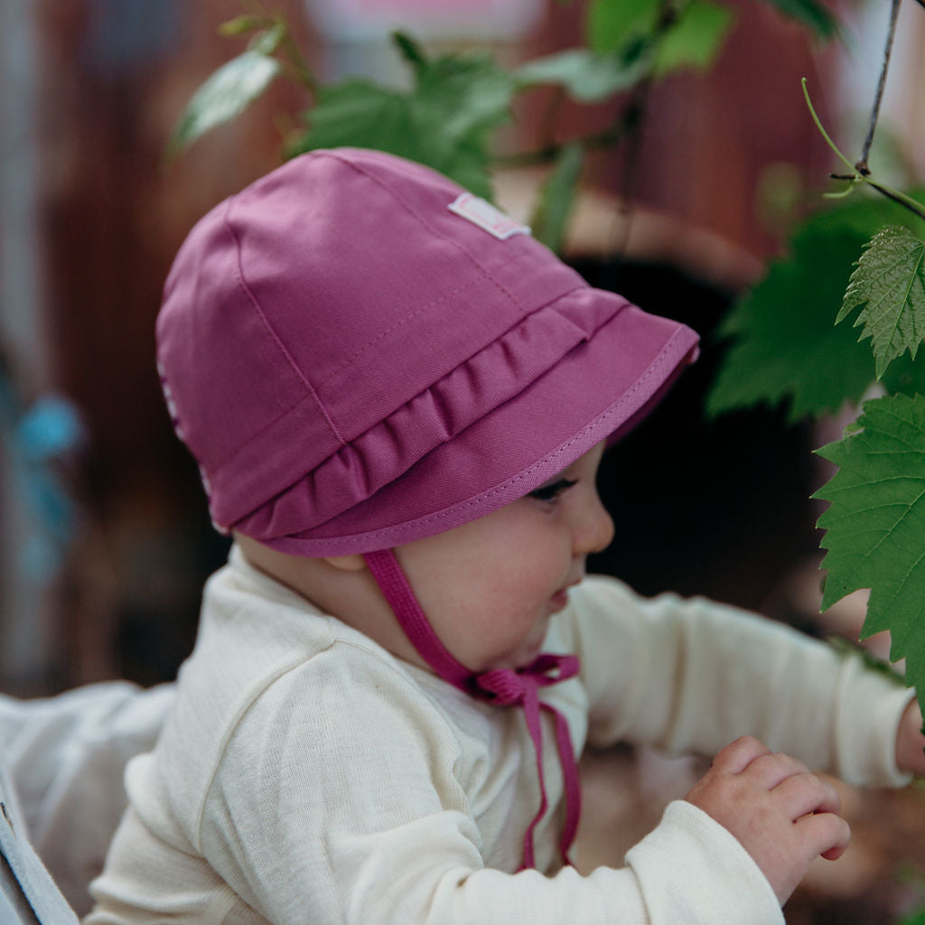 Emma Baby Sun Bonnet in 100% Organic Cotton UV40 (6-12m) *Last One!