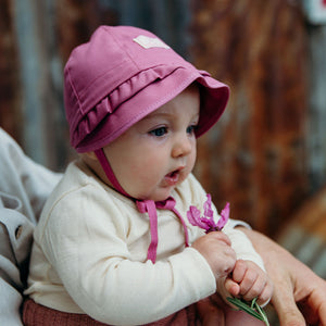 Emma Baby Sun Bonnet in 100% Organic Cotton UV40 (1-12m) *Last ones