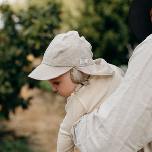 Tom Baby Legionnaire Sun Cap with Ear Cover - 100% Organic Linen (1m-4y+)