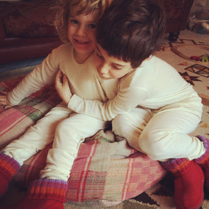 Child's Long Johns / PJ Bottoms - 100% Organic Merino Wool - Natural (1-12y)