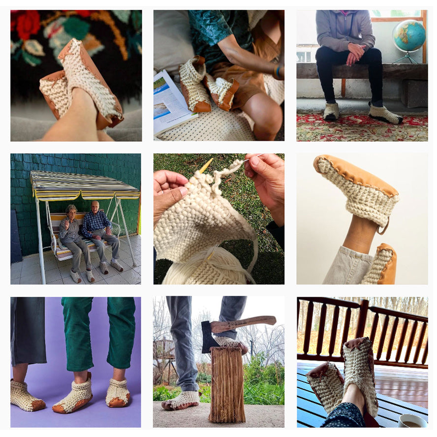 Chilote Slippers - Wool & Veg Tanned Leather - Tan (Adults 34-46)