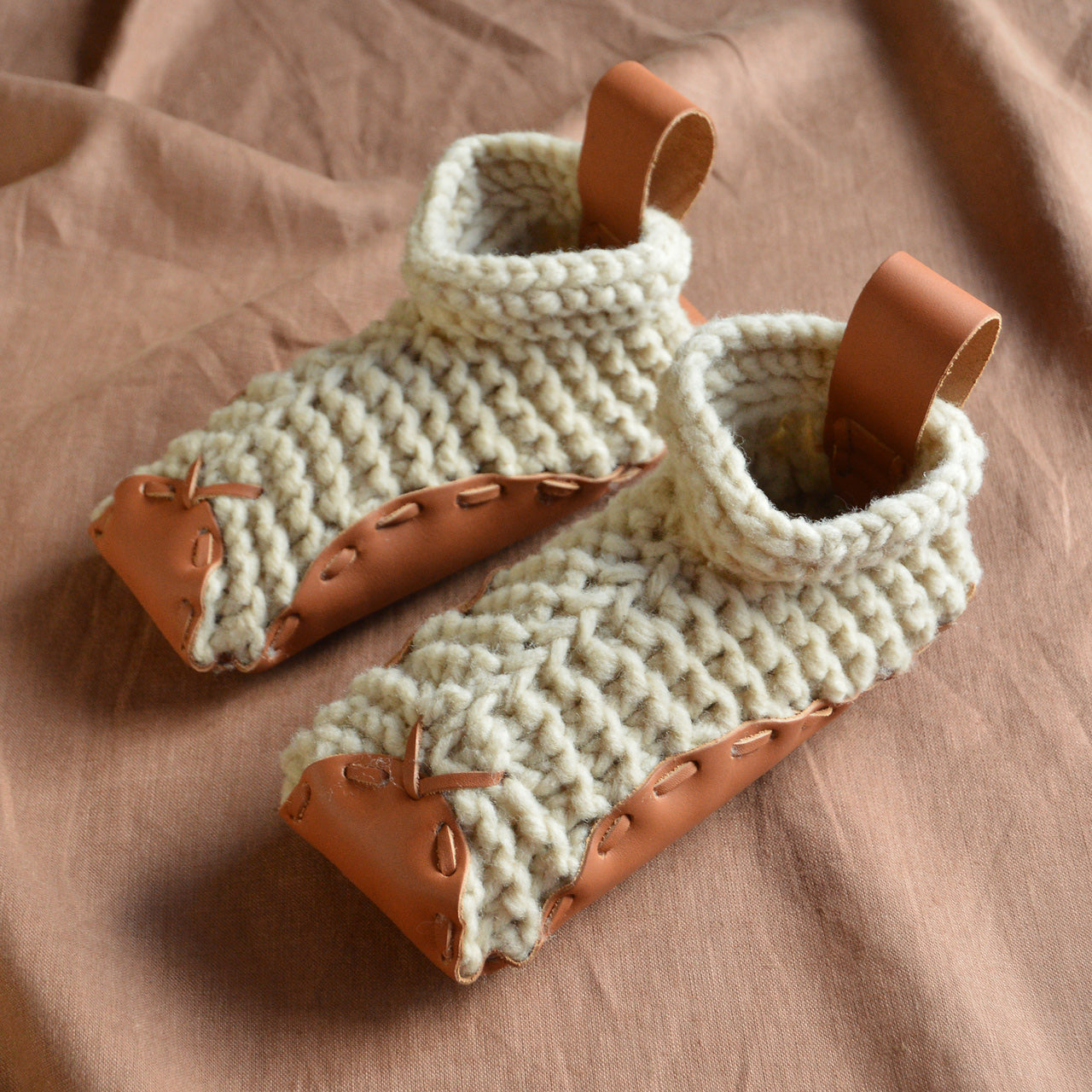 Chilote Slippers - Wool & Veg Tanned Leather - Tan (Adults 34-46)