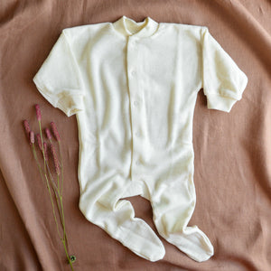 Onesie Sleepsuit in 100% Organic Merino Terry - Natural (0-6y)