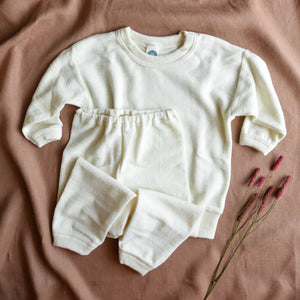 Child's PJ SET - 100% Organic Merino Terry - Natural (5-10y only) *Last ones