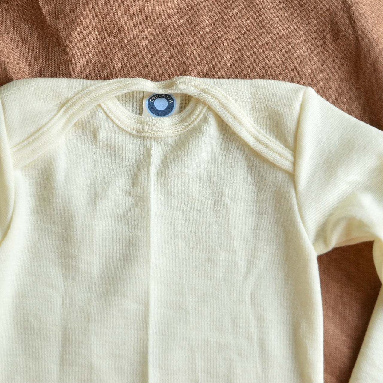 Baby Bodysuit Long Sleeve - 100% Organic Merino - Natural (0-3y)