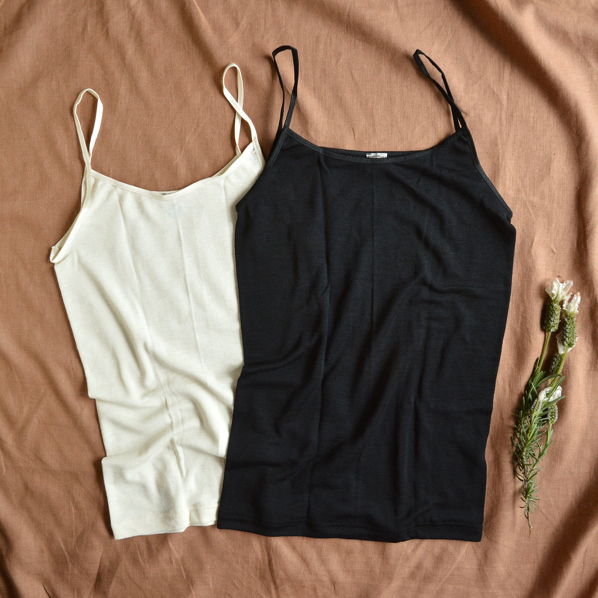 Women's Vest with Spaghetti Straps - Organic Merino/Silk (S-XL)