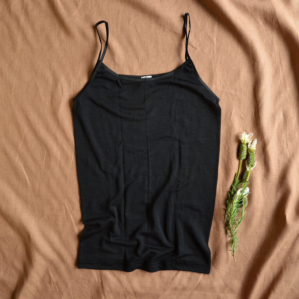 Women's Vest with Spaghetti Straps - Organic Merino/Silk (S-XL)