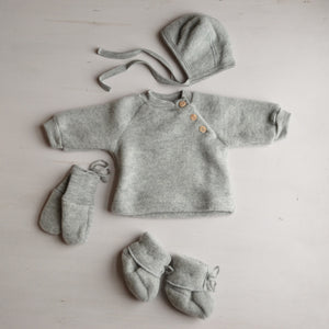 Baby Bonnet - 100% Organic Wool Fleece (0-9m)