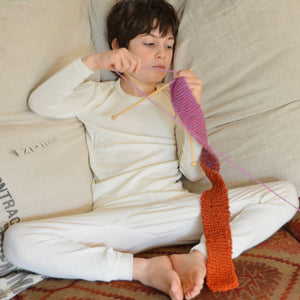 Child's Long Johns / PJ Bottoms - 100% Organic Merino Wool - Natural (1-12y)