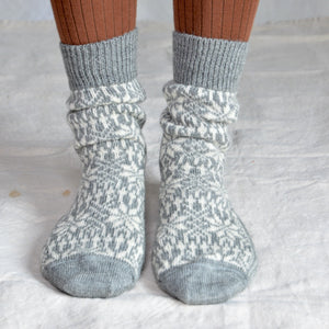 Scandi Fairisle Organic Wool Socks (Adults 36-46)