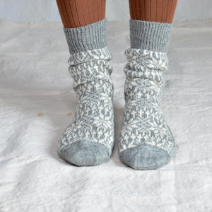 Scandi Fairisle Organic Wool Socks (Adults 36-46)