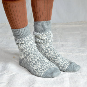 Scandi Fairisle Organic Wool Socks (Adults 36-46)