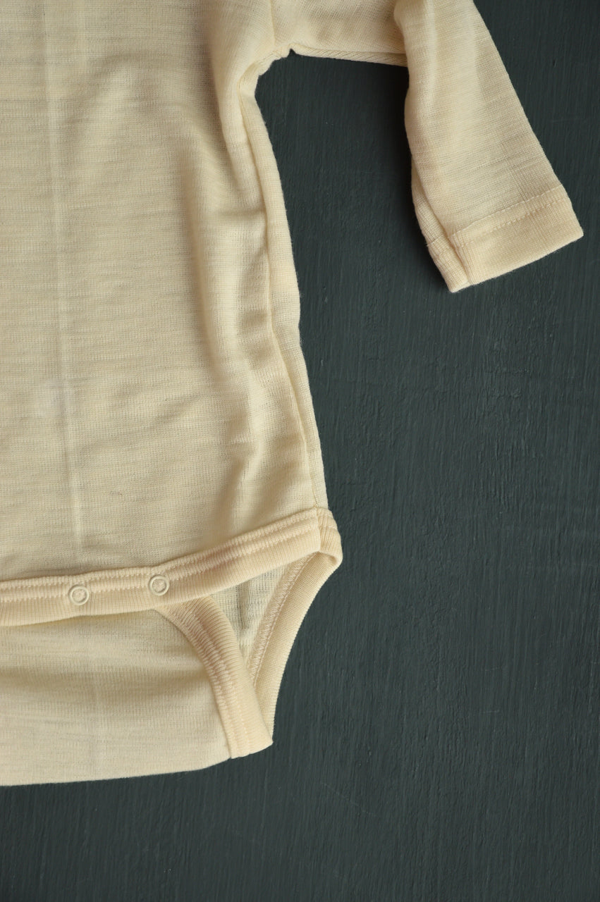 Baby Body Long Sleeve - 100% Organic Merino (0-3yrs)