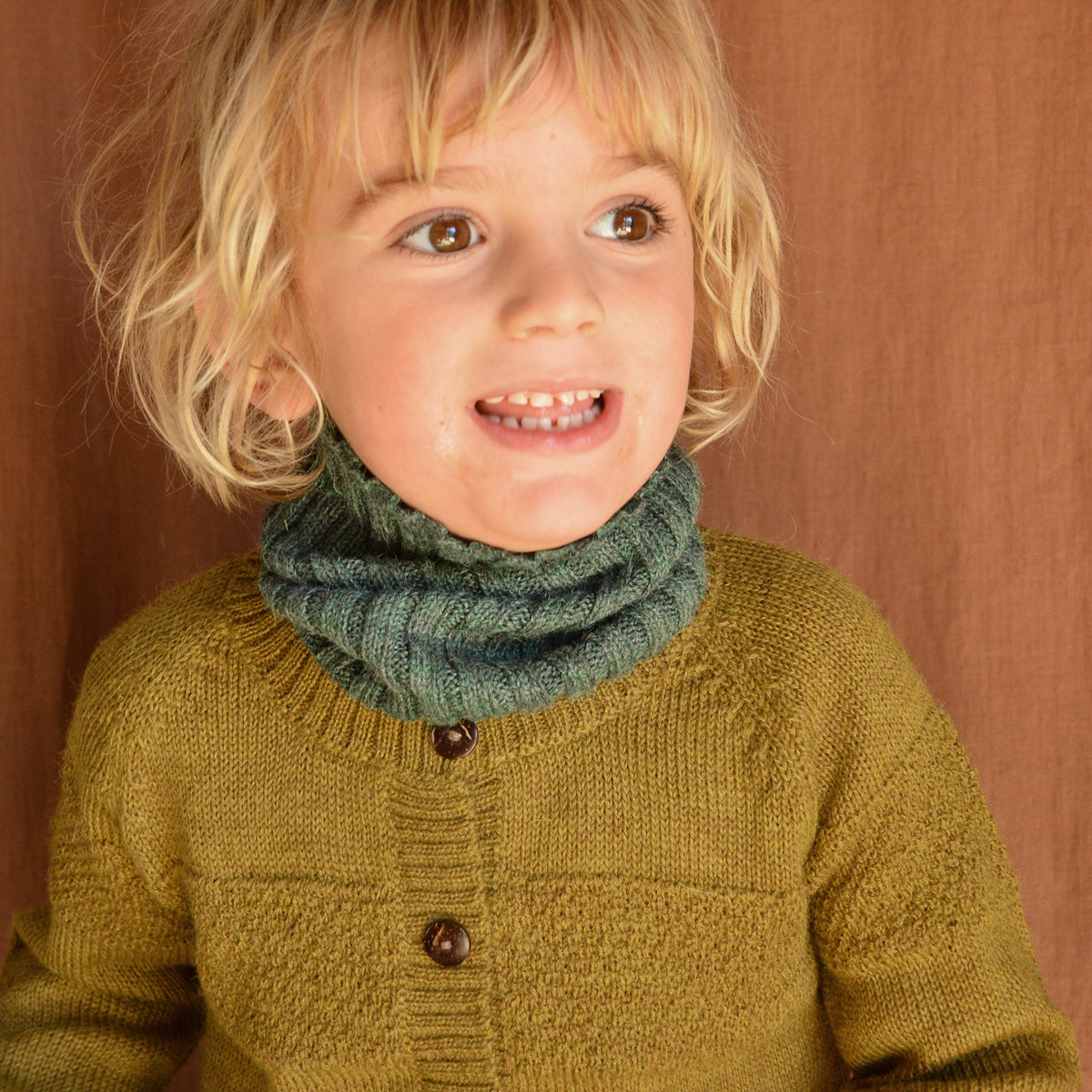 Kids Neckwarmer Tube Scarf - 100% Baby Alpaca (Navy) *Last One!