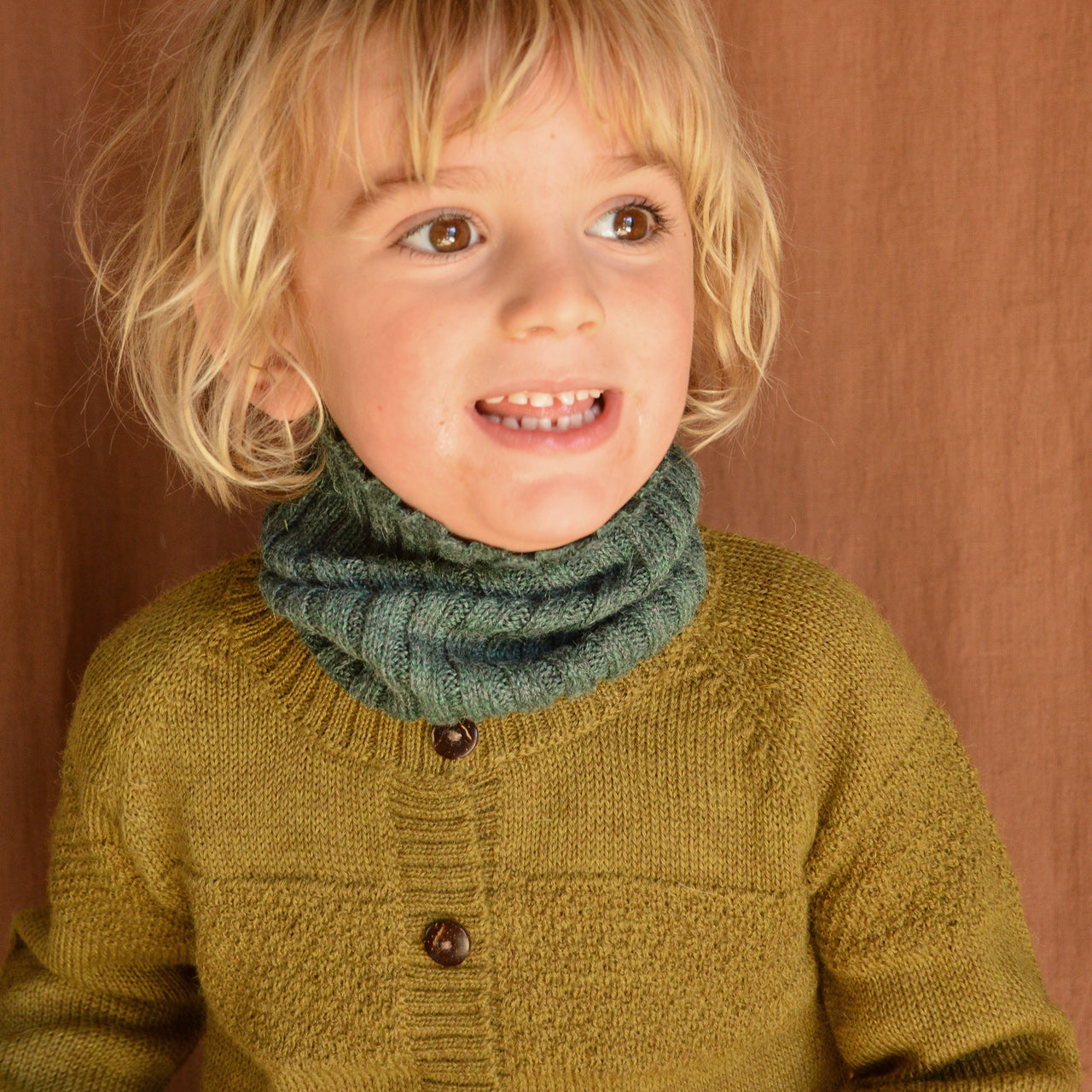Kids Neckwarmer Tube Scarf - 100% Baby Alpaca (Navy) *Last One!