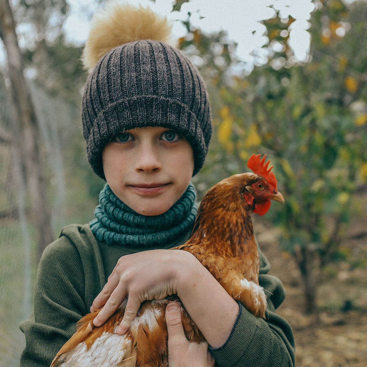 Kids Neckwarmer Tube Scarf - 100% Baby Alpaca (Navy) *Last One!
