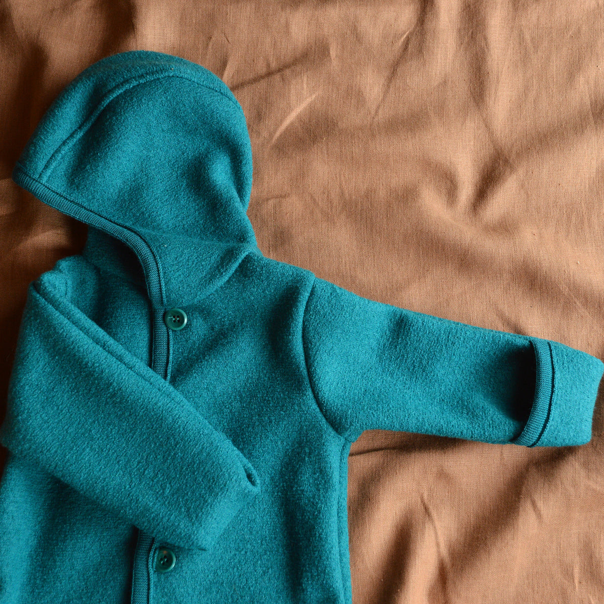 Boiled Wool Overalls with Hood - Pacific (3-4y) *Retired Colour