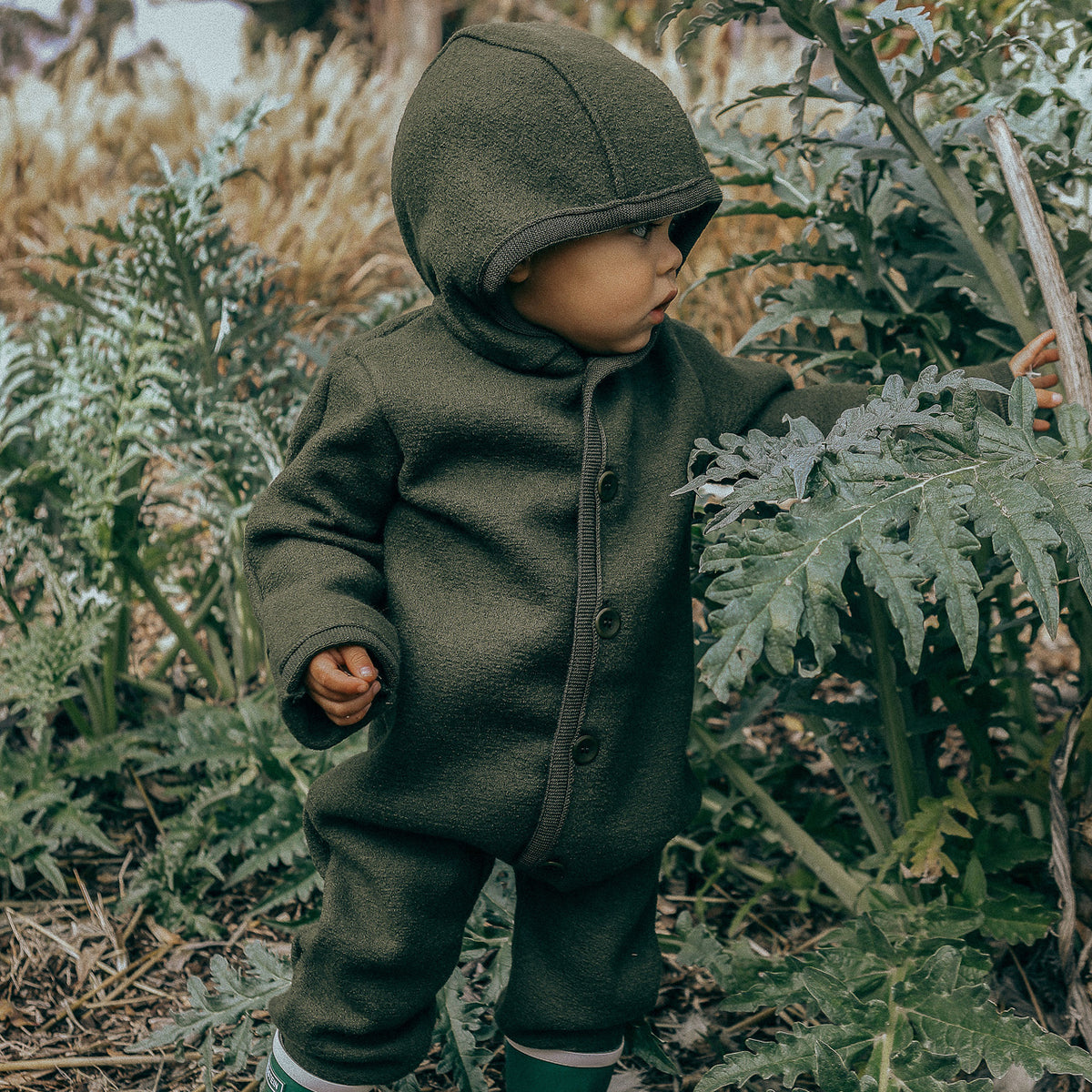 Boiled Wool Overalls with Hood (0-4y) *New AW25/26!