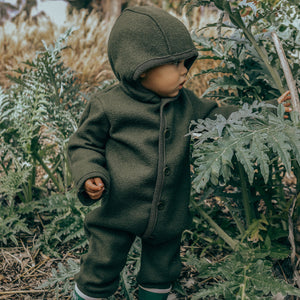 Boiled Wool Overalls with Hood (0-4y)