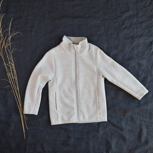 Light Boiled Merino Wool Zip Jacket - Pale Grey (6-12m only) *Last ones