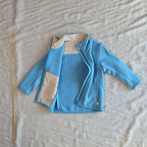 Light Boiled Merino Wool Zip Jacket - Blue Jay (6-12m) *Last One!