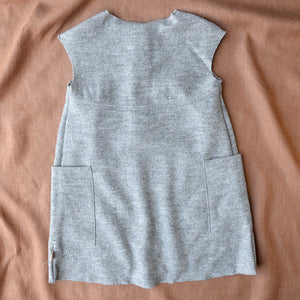 Boiled Wool Pocket Dress - Grey (1-8y)