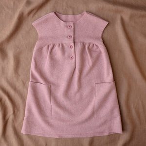 Boiled Wool Pocket Dress - Rose (1-8y)