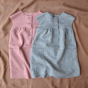 Boiled Wool Pocket Dress - Grey (1-8y)