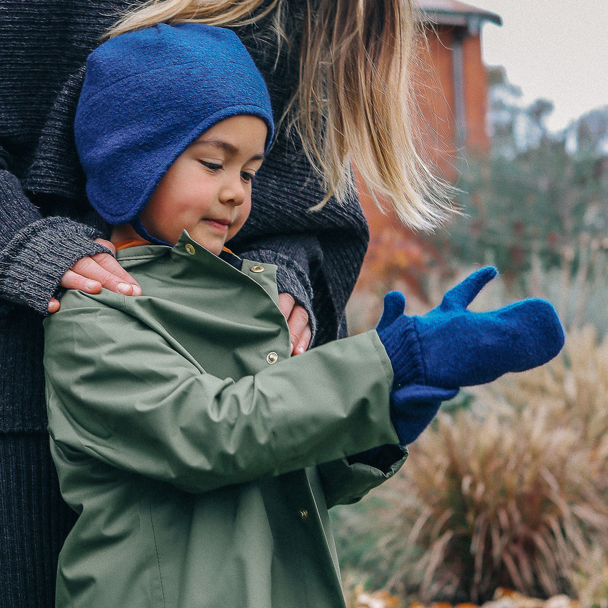 Boiled Wool Mittens - Organic Merino - Orange (0-9m) *Retired Colour