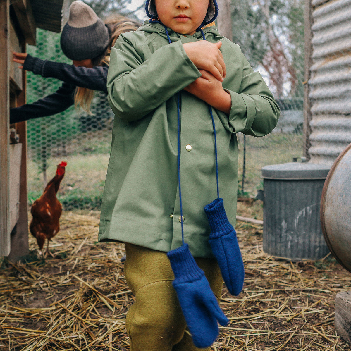 Boiled Wool Mittens - Organic Merino - Orange (0-9m) *Retired Colour