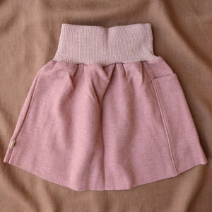 Boiled Wool Pocket Skirt - Rose (3-8y)