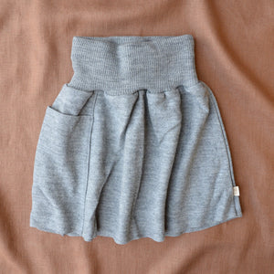 Boiled Wool Pocket Skirt - Grey (3-8y)