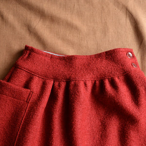 Pocket Skirt 100% Boiled Wool - Bordeaux (7-10y+)
