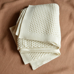Honeycomb Baby Blanket in Organic Merino Wool (100x80cm) *Returning 2024