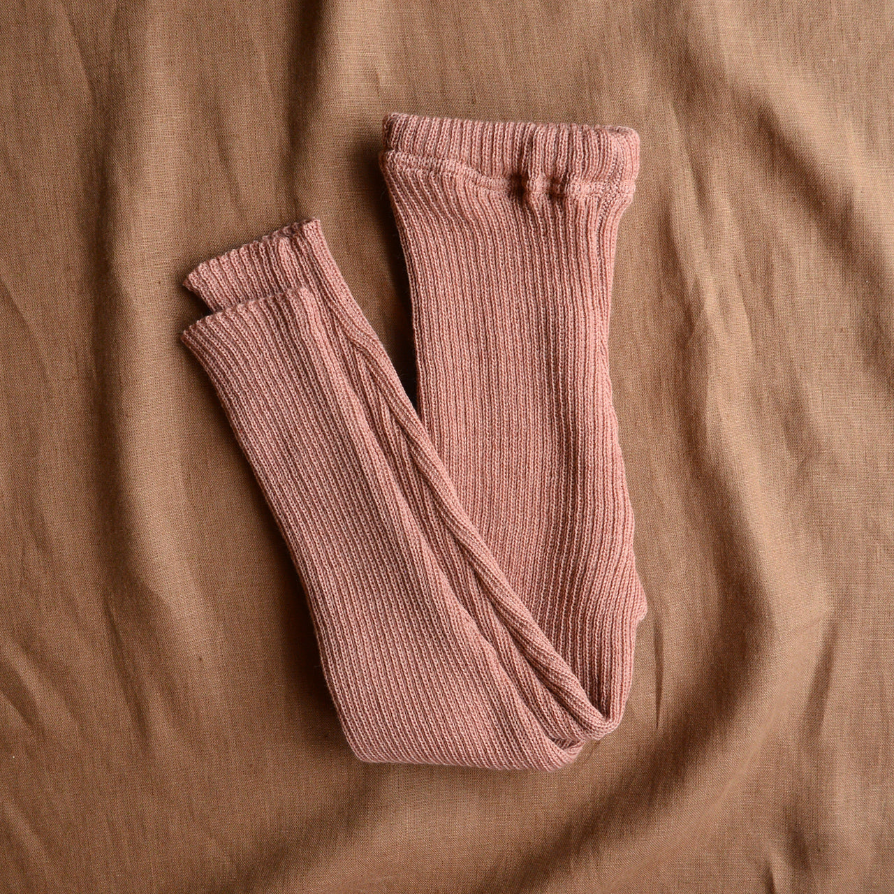 Knitted Merino Rib Leggings/Pants - Rose (9-10y+) *Retired Colour